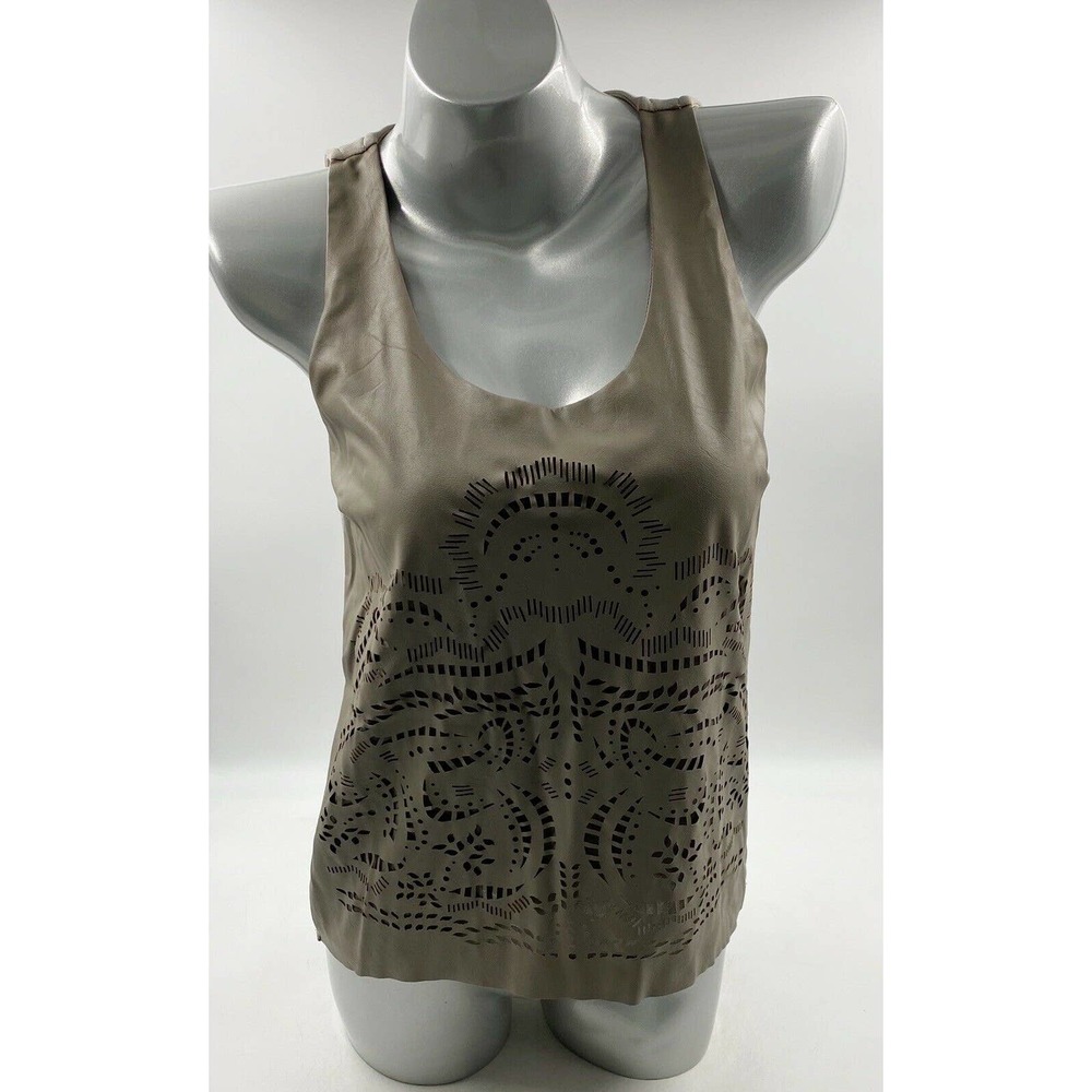 Sunday in Brooklyn Tank Top Sz XS Gray Laser Cut